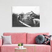 Man Riding Zebra — Afsluitingsfoto Canvas Afdruk (Insitu (Woonkamer))