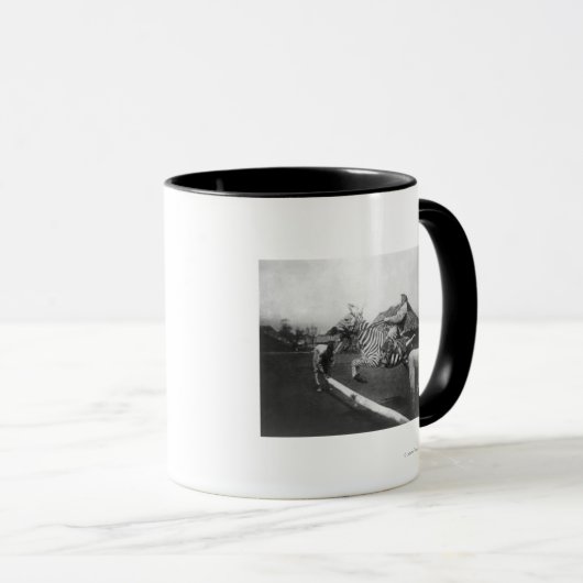 Man Riding Zebra — Afsluitingsfoto Mok (Voorkant rechts)