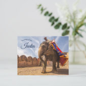 Man rijden olifant bij Amber Palace Jaipur Briefkaart (Staand voorkant)