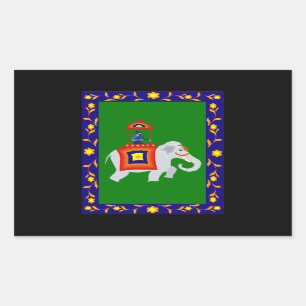 Man rijden Olifant Rechthoekige Sticker