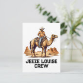 Man rijden op een kameel briefkaart (Staand voorkant)