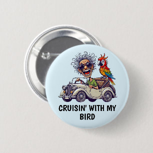 Man rijden ronde button 5,7 cm