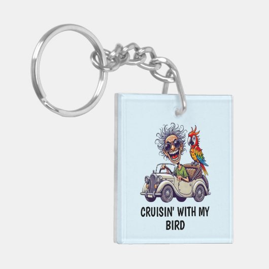 Man rijden sleutelhanger (Voorkant Links)