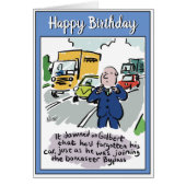 Man rijdt realiseert zich dat hij zijn auto verget (Voorkant)