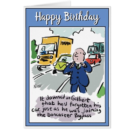 Man rijdt realiseert zich dat hij zijn auto verget (Voorkant)