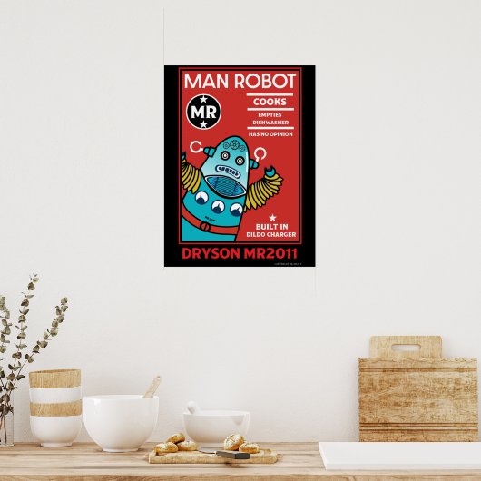 Man Robot Het perfecte Man Poster (Keuken)