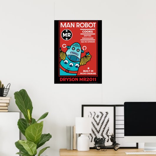 Man Robot Het perfecte Man Poster (Thuiskantoor)