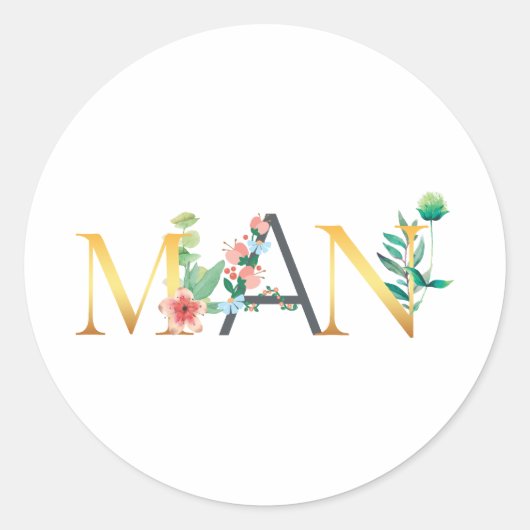 Man Ronde Sticker (Voorkant)