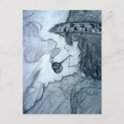 man rookpijp manga anime briefkaart (Voorkant)