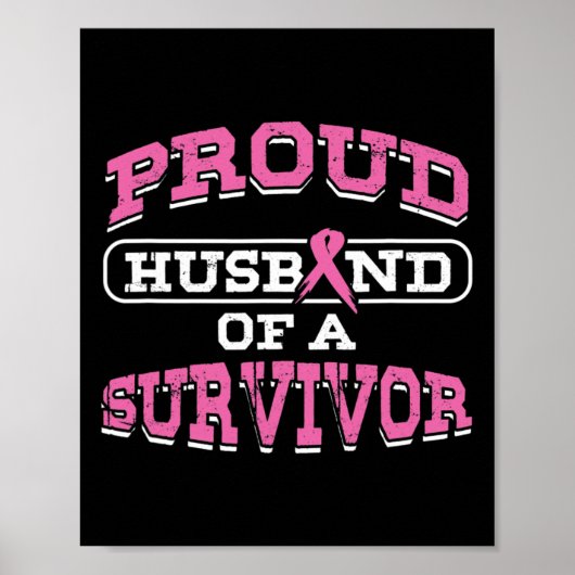 Man Roze Borstkanker Overlevende Awareness Mont Poster (Voorkant)