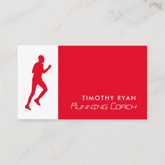 Man Running, Athletics Sportsperson, Sportcoach Visitekaartje (Voorkant)