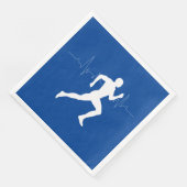 Man Running Runners Silhouette on Blue Background  Servet (Hoek)