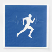 Man Running Runners Silhouette on Blue Background Servet (Voorkant)