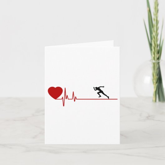 Man Running Workout Heart Rate Kaart voor hardlope (Voorkant)