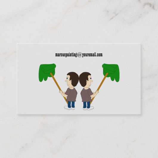 Man Schilderen Wandafdruk Professionele verf Visitekaartje (Achterkant)