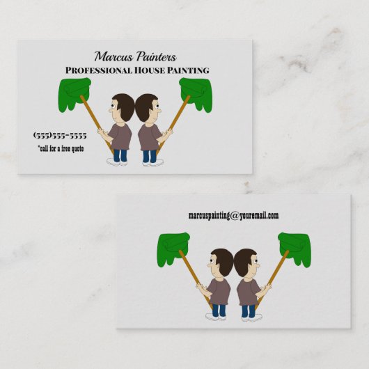 Man Schilderen Wandafdruk Professionele verf Visitekaartje (Voorkant / Achterkant)