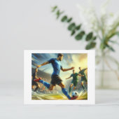 Man Schoppen het Voetbal, Briefkaart (Staand voorkant)