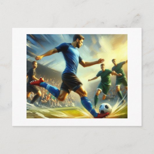 Man Schoppen het Voetbal, Briefkaart (Voorkant)