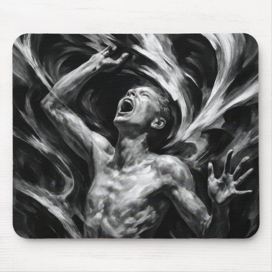 Man schreeuwt van angst muismat (Voorkant)