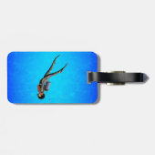 Man SCUBA Diving Bagagelabel (Achterkant horizontaal)