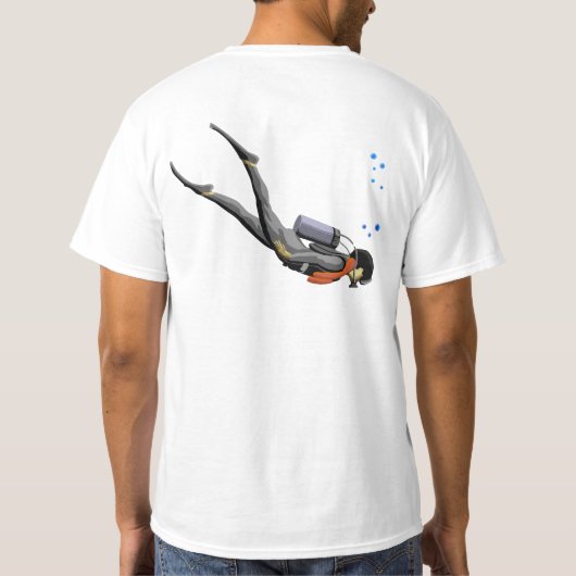 Man SCUBA Diving T-shirt (Achterkant)