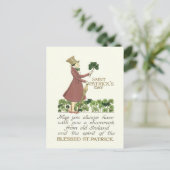 Man Shamrock Shillelagh Briefkaart (Staand voorkant)