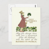 Man Shamrock Shillelagh Briefkaart (Voorkant / Achterkant)