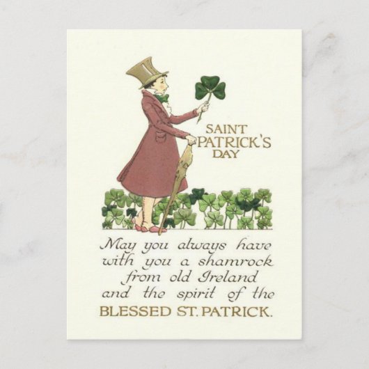 Man Shamrock Shillelagh Briefkaart (Voorkant)