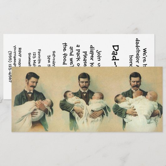 Man Shower Baby shower Dadchelor Party Kaart (Voorkant / Achterkant)