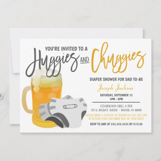 Man Shower Baby Uitnodiging (Voorkant)