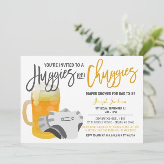 Man Shower Baby Uitnodiging (Staand voorkant)