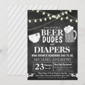 Man Shower Baby Uitnodiging (Voorkant / Achterkant)