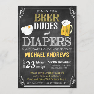 Man Shower Baby Uitnodiging