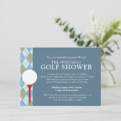 Man shower Golfdag pre-bruiloft evenement Kaart (Staand voorkant)