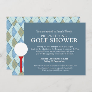 Man shower Golfdag pre-bruiloft evenement Kaart