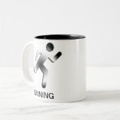 Man Silhouette draaien Tweekleurige Koffiemok (Voorkant links)