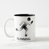 Man Silhouette draaien Tweekleurige Koffiemok (Links)