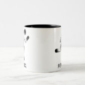 Man Silhouette draaien Tweekleurige Koffiemok (Center)