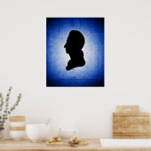 "Man Silhouette on Blue" poster/print Poster (Keuken)