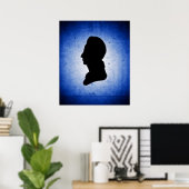 "Man Silhouette on Blue" poster/print Poster (Thuiskantoor)