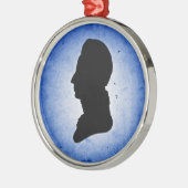 "Man Silhouette op Blauw" ornament (Links)