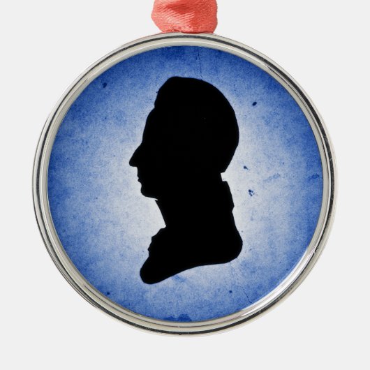"Man Silhouette op Blauw" ornament (Voorkant)