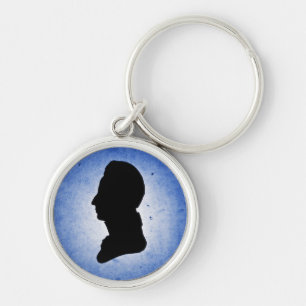 "Man Silhouette op Blauw" sleutelhanger