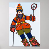 Man Skiing in sneeuw Poster (Voorkant)