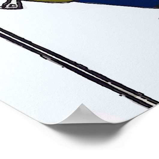 Man Skiing in sneeuw Poster (Hoek)