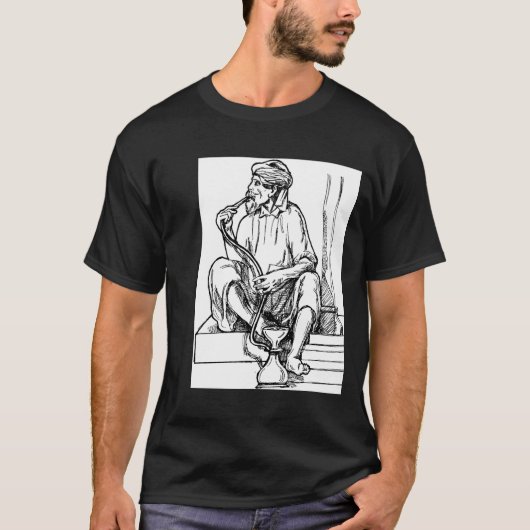 Man Smoking Hookah T-shirt (Voorkant)
