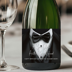 Man Smoking Tuxedo Verjaardag Elke Gebeurtenis Cha Sparkling Wijnetiket