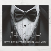 Man Smoking Tuxedo Verjaardag Elke Gelegenheid Cha Sparkling Wijnetiket (Enkel label)