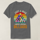 Man Snooker Player Hobby Pool Billiard T-shirt (Design voorkant)
