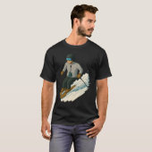 Man snow skiing with guitar shirt transparent (Voorkant volledig)